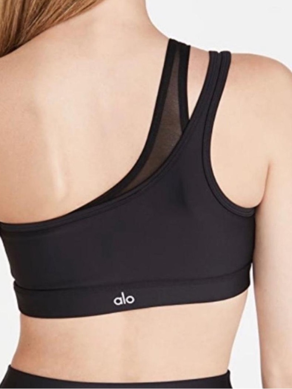 Alo Black One-Shoulder Sports Bra